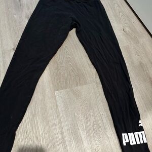 Puma Black Leggings Athletic Stretch Fit